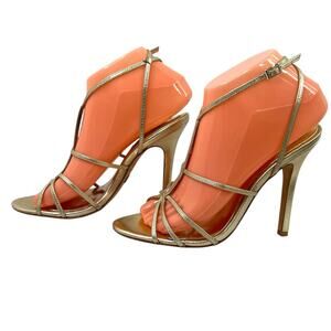 BADGLEY MISCHKA Ava II 4" Heels Patent Leather in Rose Gold Women's Size 7.5M